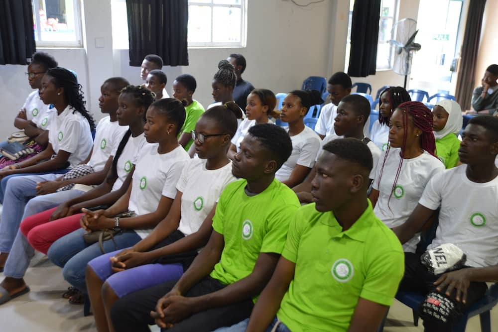 Students receiving GCE forms at the KUTH Back-to-School pilot, 2019