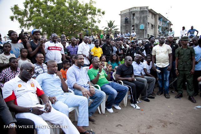 Dignitaries and crowd watching the tournament